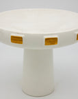 White and Gold Toggle Bowl by Handley Drive, Tall