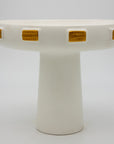 White and Gold Toggle Bowl by Handley Drive, Tall