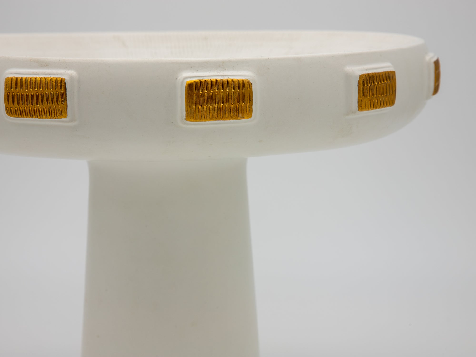 White and Gold Toggle Bowl by Handley Drive, Tall