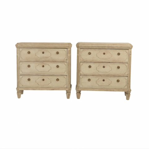 Antique Gustavian Style Chests of Drawers - a Pair
