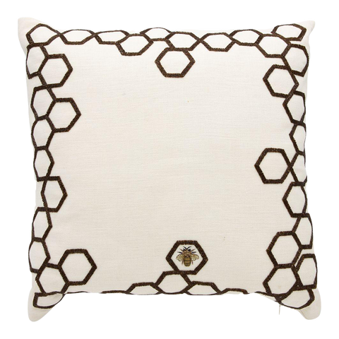 Aandaz Bee Honeycomb Linen 20x20 pillow