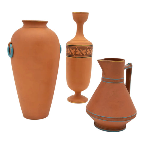 Set of 3 Etruscan Style Decorative Vases