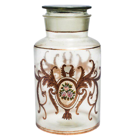 Antique Italian Apothecary Lidded Glass Jar