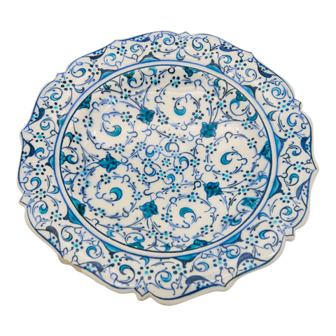 Antique Iznik Pottery - Turquoise, Blue, Cream