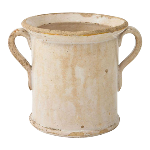 Antique Stoneware Urn with Handles - Beige