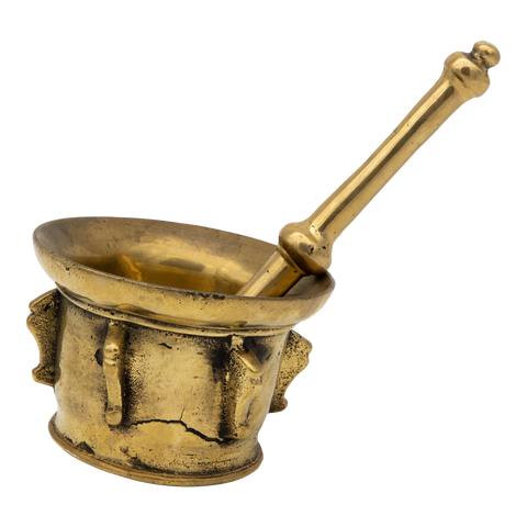 Antique Vintage Brass Mortar and Pestle