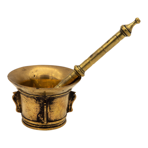 Antique Vintage Brass Mortar and Pestle
