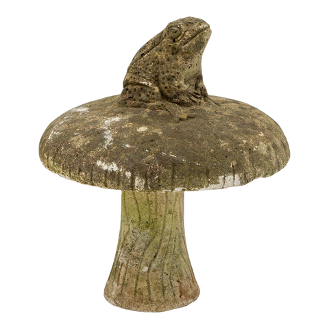 Cast Stone Toadstool Garden Ornament, 20th Century