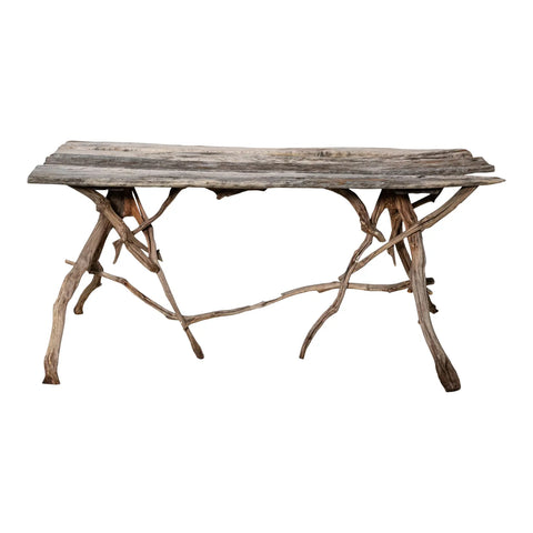 English Country Reclaimed Driftwood Garden Table