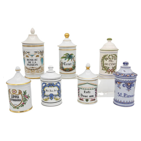 Set of Seven Mid 20th Century French Provence Apothecary Jars