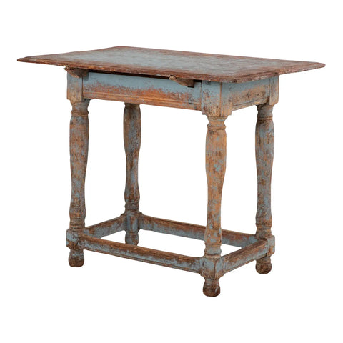 French Blue Side Table, 19th Century