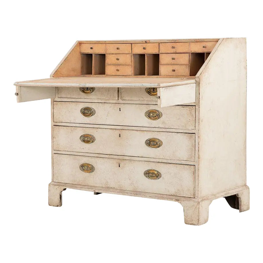 French Painted Secretary Desk with Fallfront, Mid 19th century