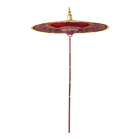 Gold Umbrella with Rainbow Accent