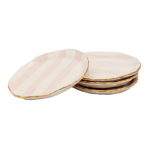 Pink and white Petit dish with gilding