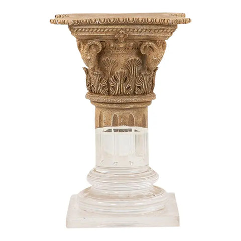 Lucite and Limestone Column or Pedestal