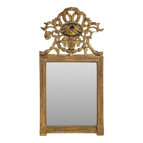Mirror with lovebird crown