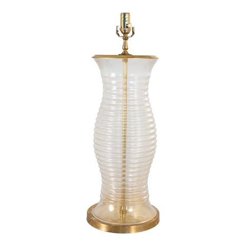 Oversized Glass & Brass Table Lamp