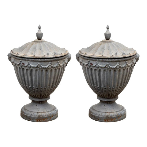 Pair of English Regency Lidded Urns, 19th Century