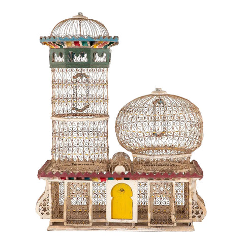 Polychrome Wire Birdcage, French 20th-Century