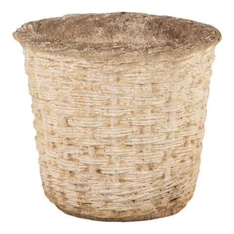 Reconstituted Stone Basketweave Planter, English 20th Century