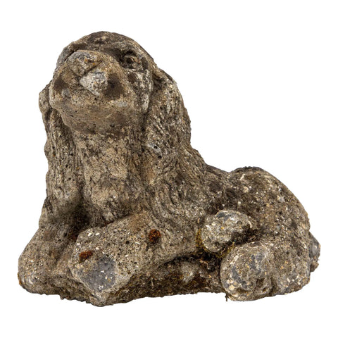 Reconstituted Stone Dog Spaniel Garden Ornament, 20th Century