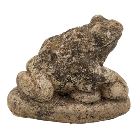 Reconstituted Stone Frog Garden Ornament, 20th Century