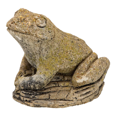 Reconstituted Stone Frog Garden Ornament, 20th Century