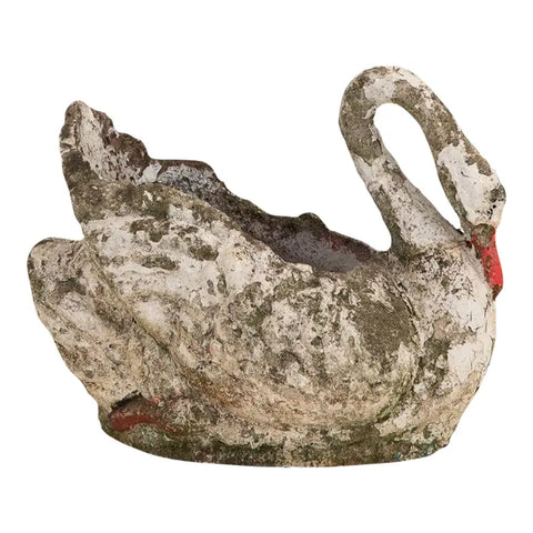 Reconstituted Stone Swan Planter, English Early 20th Century