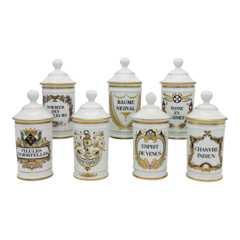 Set of Seven Mid 20th Century French Provence Apothecary Jars