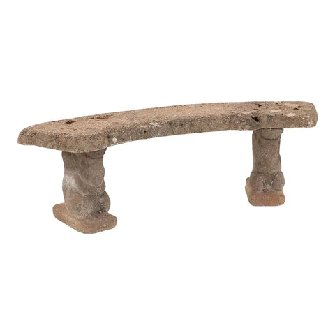 Vintage Cast Stone Garden Bench with Squirrel Supports, English