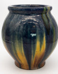 Oversized ceramic vase with Blue & Cream glaze