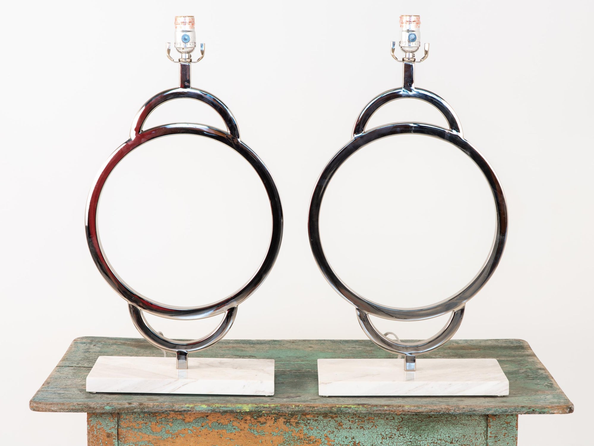 Modern Nickel &amp; Marble Jamie Young Lamp