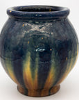 Oversized ceramic vase with Blue & Cream glaze