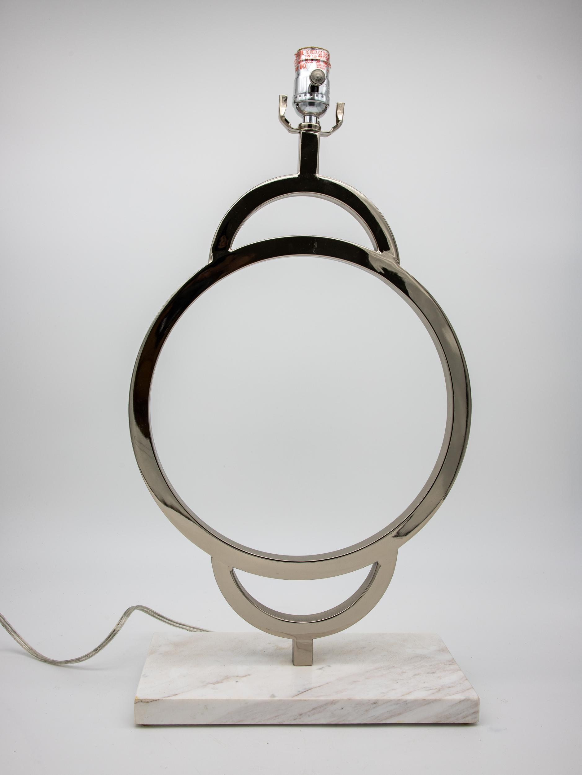 Modern Nickel &amp; Marble Jamie Young Lamp
