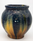 Oversized ceramic vase with Blue & Cream glaze