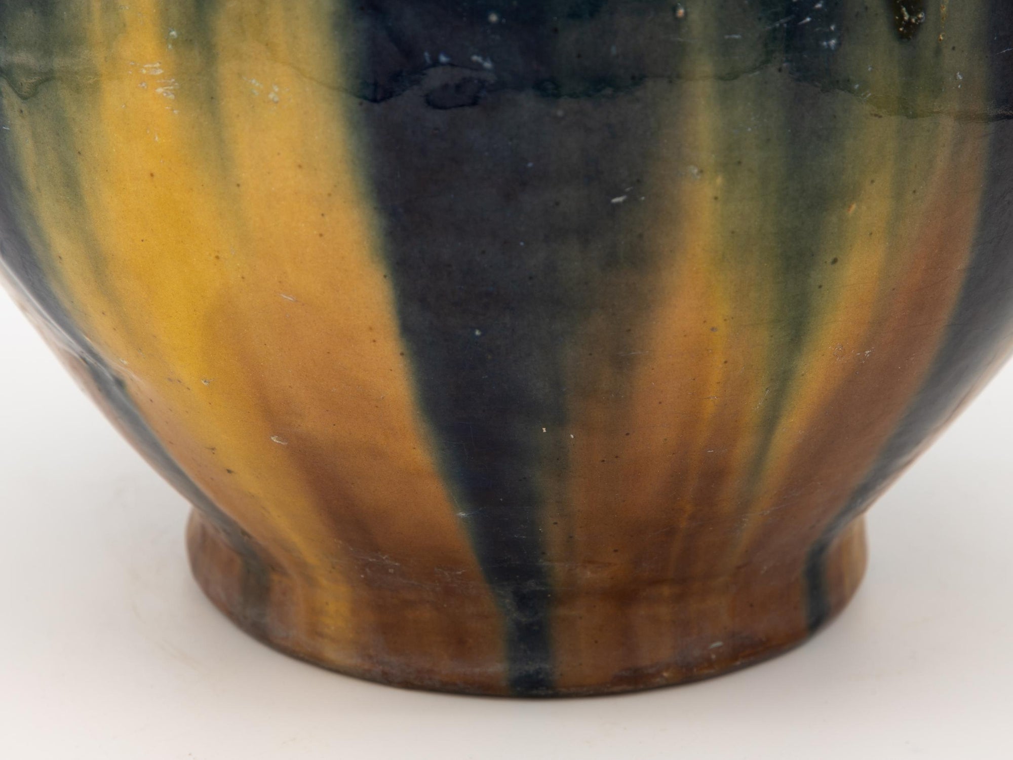Oversized ceramic vase with Blue &amp; Cream glaze