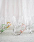 Set of 8 Hot Toddy Glasses with Various colored handles