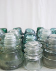 Set of 6 Green Blue and White Insulators