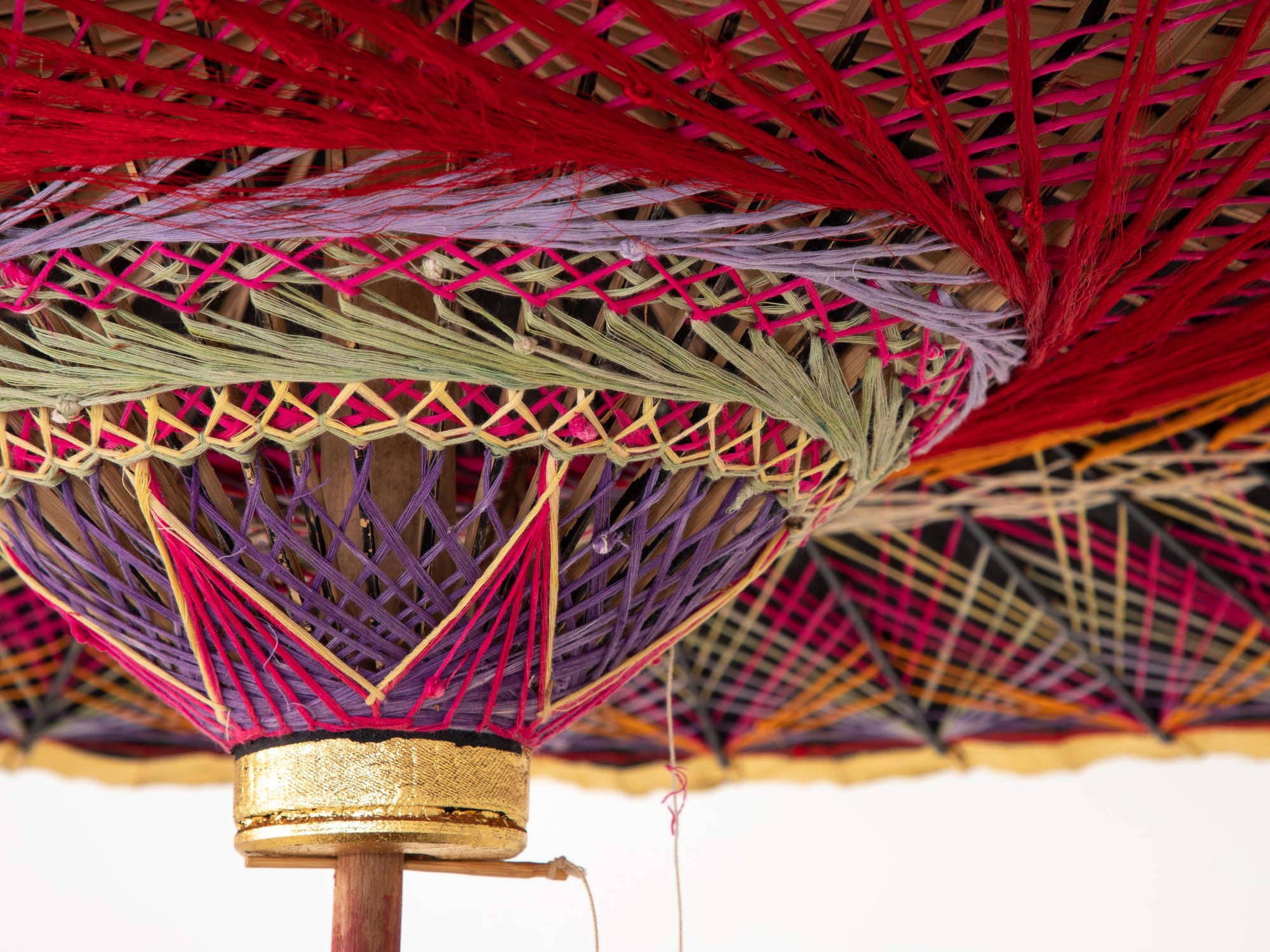 Gold Umbrella with Rainbow Accent