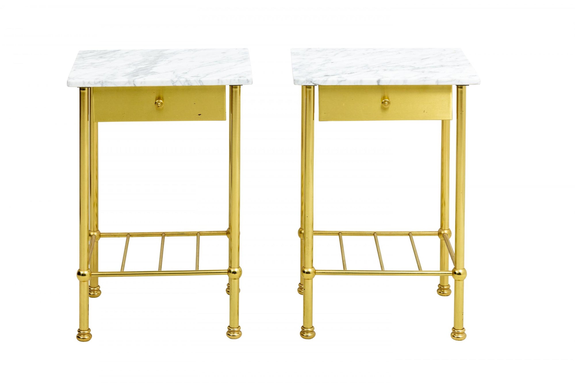 Brass and Marble Side Tables