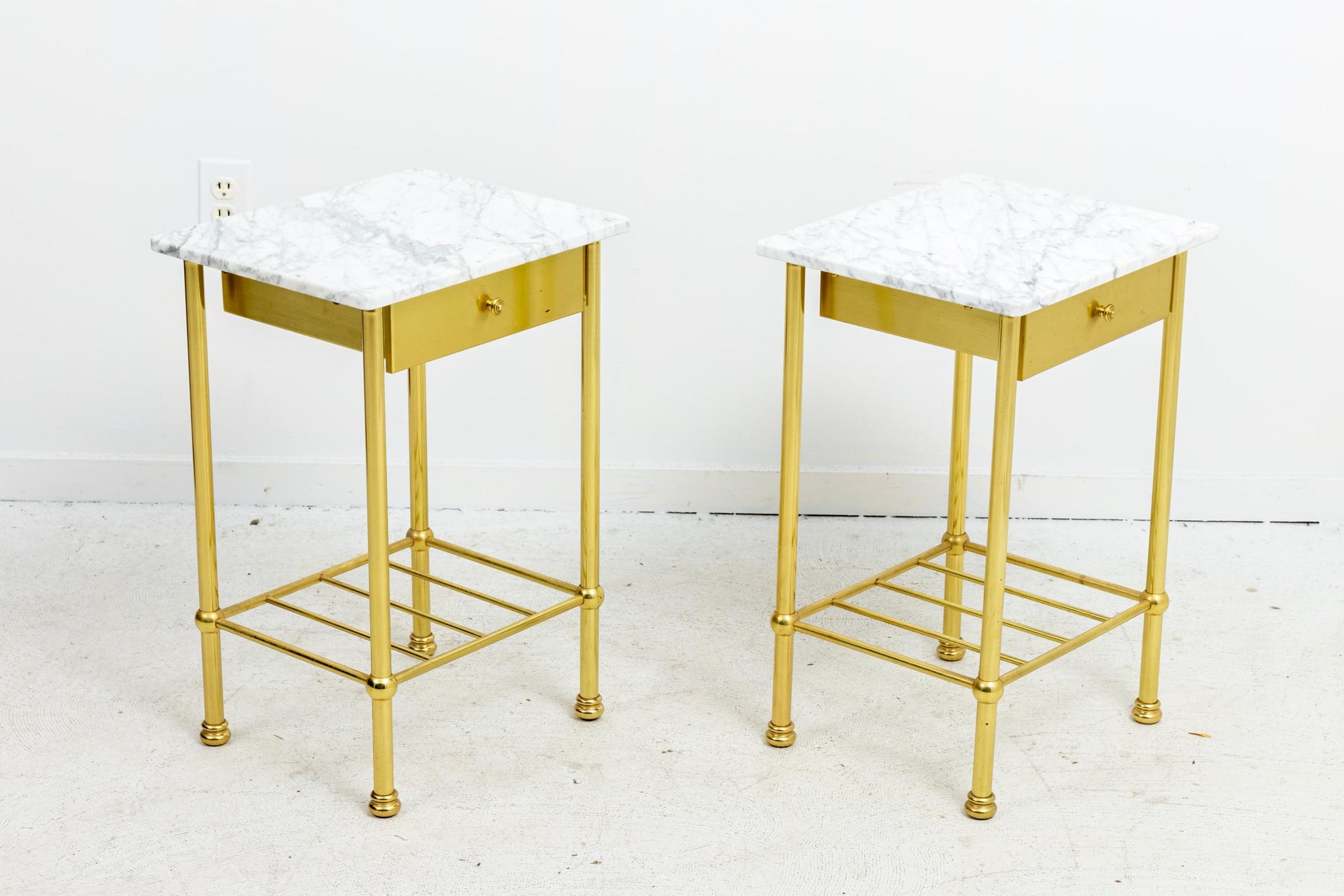 Brass and Marble Side Tables