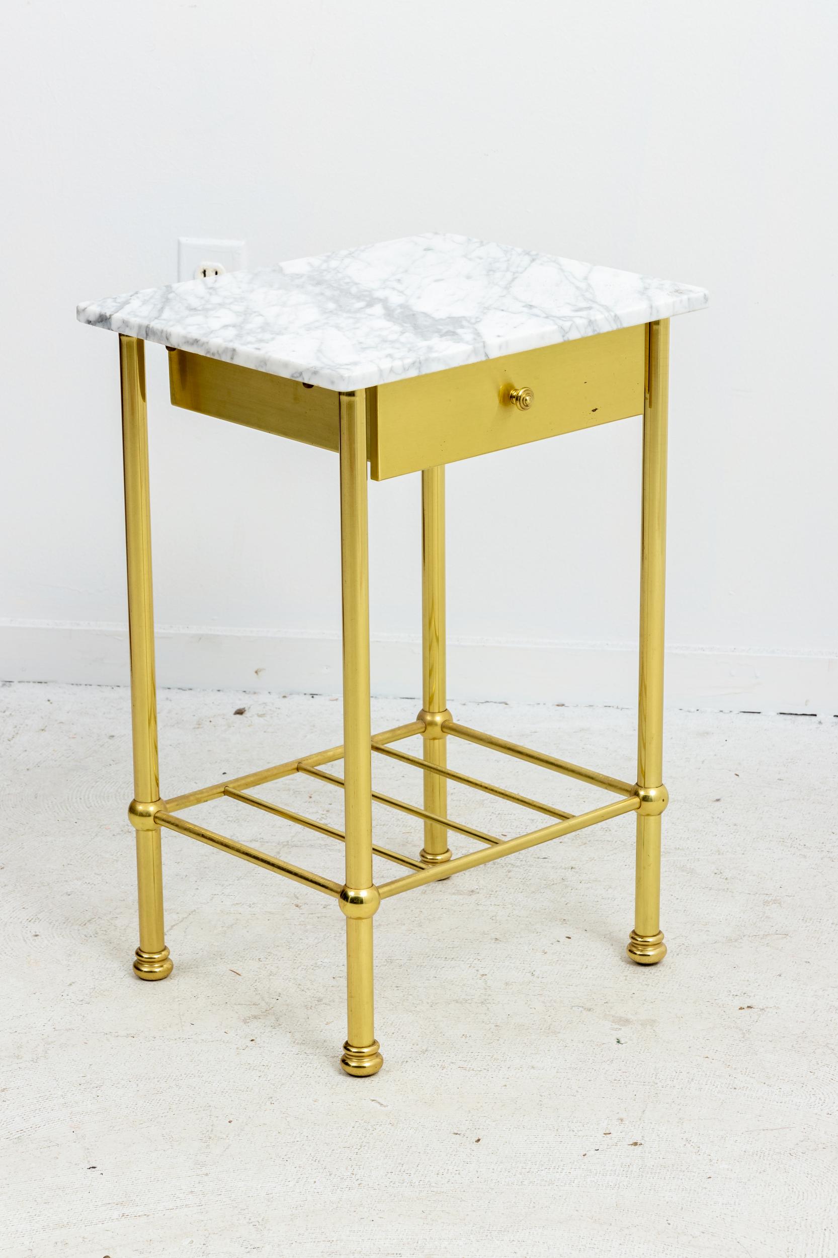 Brass and Marble Side Tables