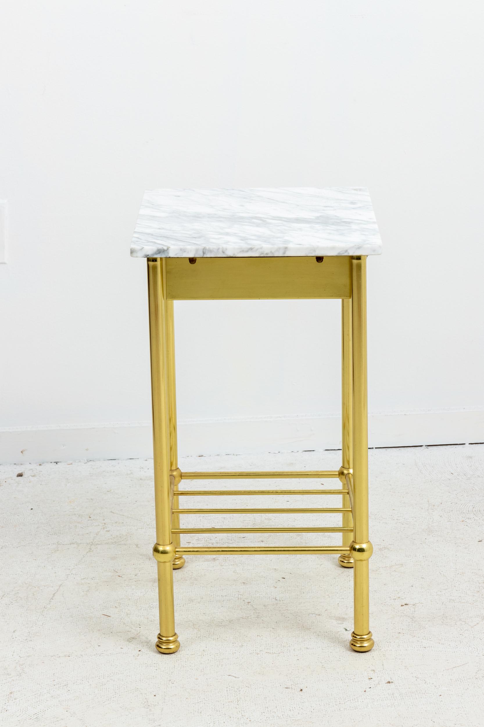 Brass and Marble Side Tables