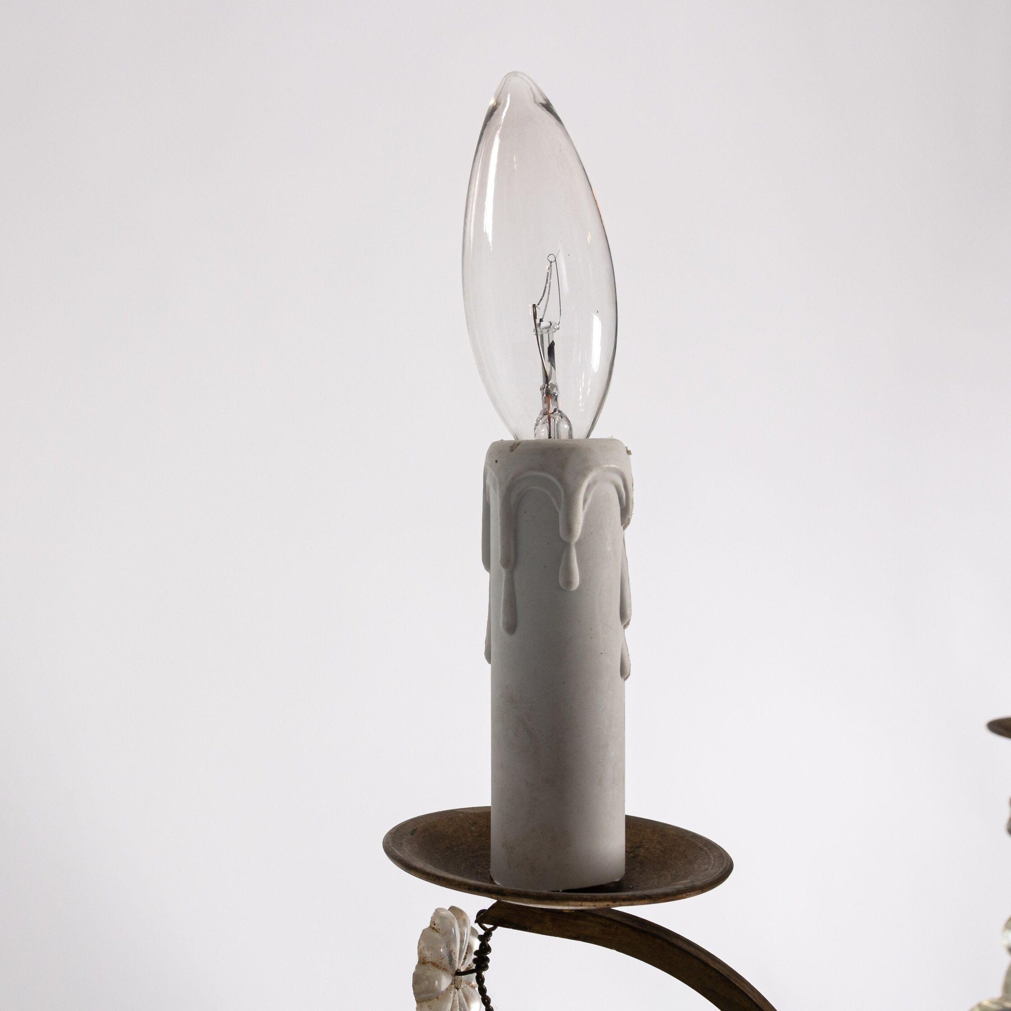 Late 19th Century French Scrolled Brass Chandelier